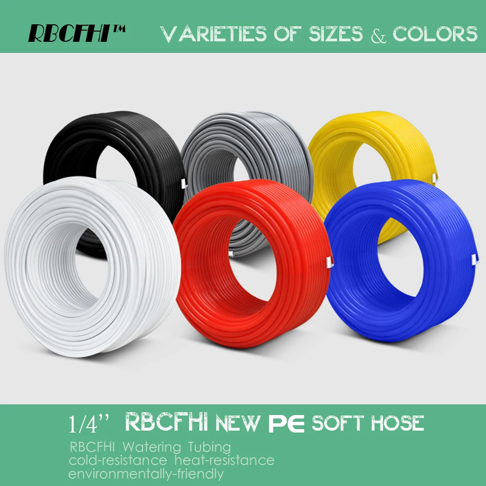 RBCFHI 1/4'' PE Tubing Water Pipe Low Pressure Misting System Hose ID 4mm OD 6.35mm 4/7mm Garden Irrigation Agriculture Tube
RBCFHI 1/4'' PE Tubing Water Pipe Low Pressure Misting System Hose ID 4mm OD 6.35mm 4/7mm Garden Irrigation Agriculture Tube