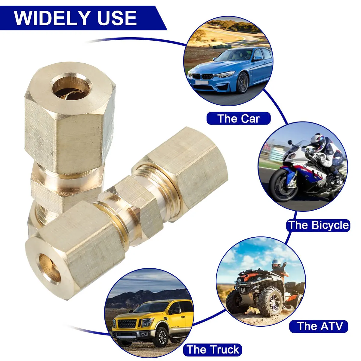 5PCS Brass Straight Reducer Compression Fitting Connector 3/16" OD Tube Hydraulic Brake Lines Union 33 x 10mm
5PCS Brass Straight Reducer Compression Fitting Connector 3/16" OD Tube Hydraulic Brake Lines Union 33 x 10mm