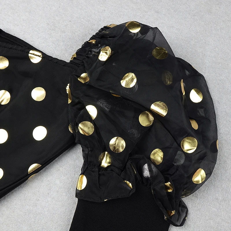 Free Shipping 2020 New Trendy Gold Polka Dot Lace Up Design Puff Sleeves Two Pieces Suit Celebrity Party Club Bandage Set
Free Shipping 2020 New Trendy Gold Polka Dot Lace Up Design Puff Sleeves Two Pieces Suit Celebrity Party Club Bandage Set