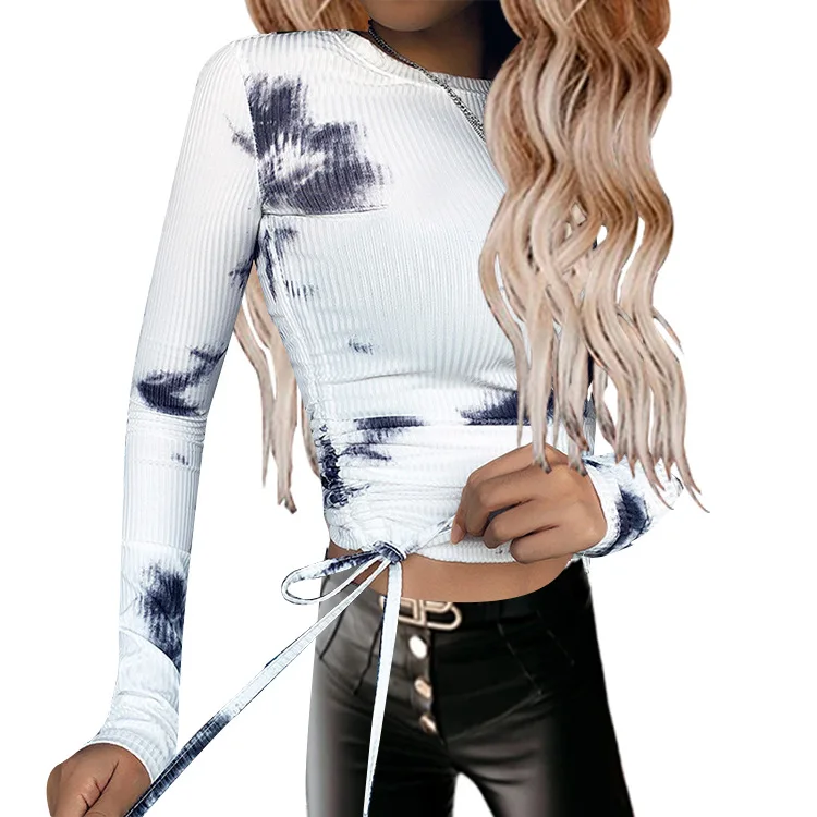 Winter Fashion Women New Long Sleeve Round Neck Drawstring Crop Navel Trim T-shirt
Winter Fashion Women New Long Sleeve Round Neck Drawstring Crop Navel Trim T-shirt