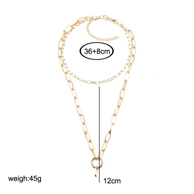 New Fashion Style Simple Punk Rock Metal Chain Necklace TWO Chain Necklace for Men Women Unisex Chain Necklace Gold/
New Fashion Style Simple Punk Rock Metal Chain Necklace TWO Chain Necklace for Men Women Unisex Chain Necklace Gold/