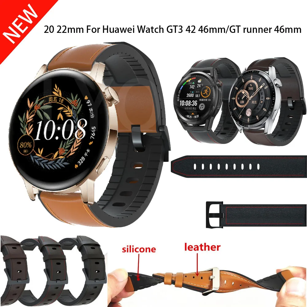 Watch Band 20mm 22mm Genuine Leather Strap For Huawei GT 3 GT3 42mm46mm Watch Strap Replacements GT Runner 46mm Watch Mens Strap
Watch Band 20mm 22mm Genuine Leather Strap For Huawei GT 3 GT3 42mm46mm Watch Strap Replacements GT Runner 46mm Watch Mens Strap