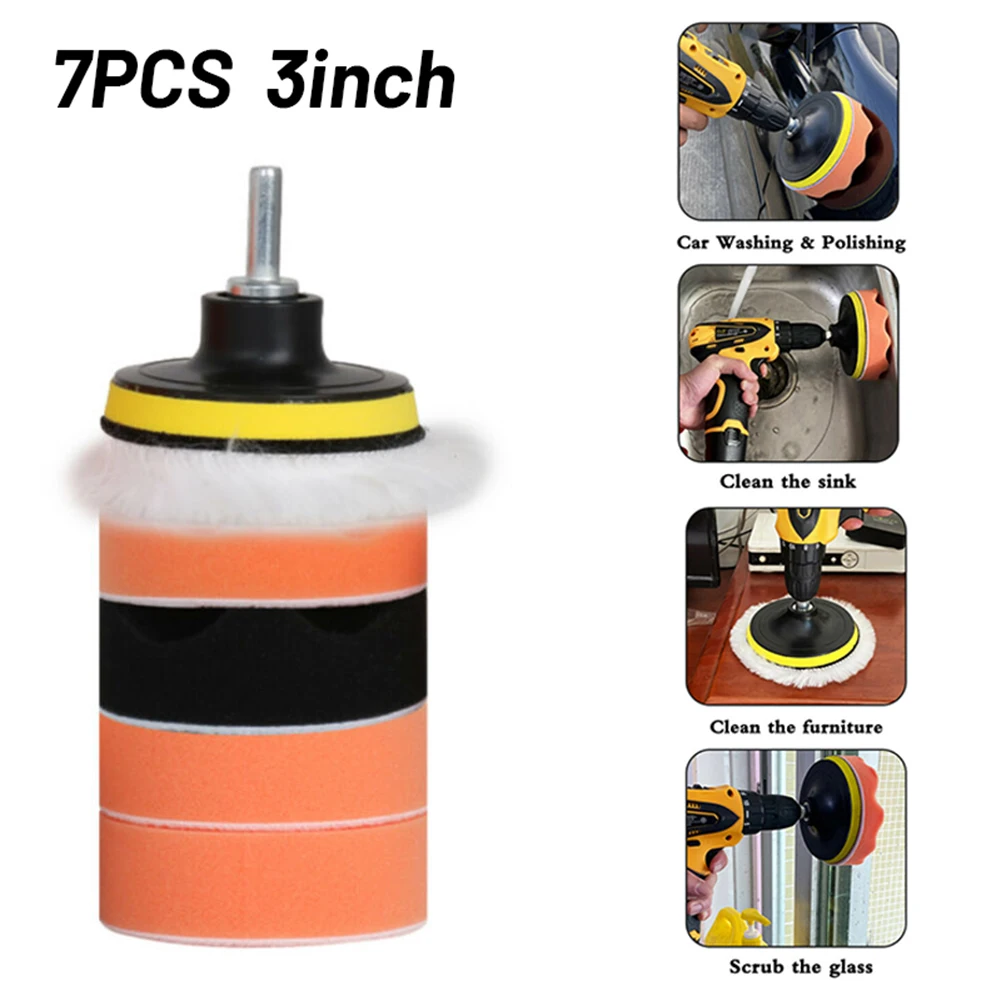 7Pcs 3 Inch Sponge Polishing Pads Kits Wool Buffing Pad For Polisher Car Waxing M10 Drill Adapter Joint Suction Cup
7Pcs 3 Inch Sponge Polishing Pads Kits Wool Buffing Pad For Polisher Car Waxing M10 Drill Adapter Joint Suction Cup