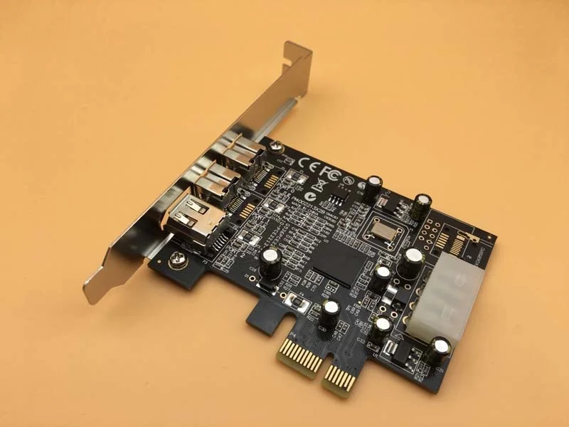 1394 Capture Card TI2213 PCI-E chip set to 2-port 1394B + 1394A HD DV Video Capture Card FireWire 800 Free Drive with cable
1394 Capture Card TI2213 PCI-E chip set to 2-port 1394B + 1394A HD DV Video Capture Card FireWire 800 Free Drive with cable