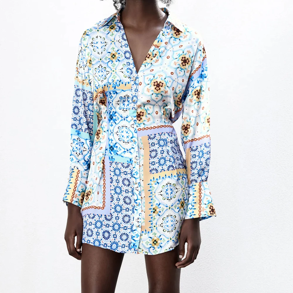 Women Summer Vintage Mini Shirt Dress ZA Long Sleeve V-Neck Print Chemise Female Elegant Casual Street A-Line Dresses Vestidos
Women Summer Vintage Mini Shirt Dress ZA Long Sleeve V-Neck Print Chemise Female Elegant Casual Street A-Line Dresses Vestidos