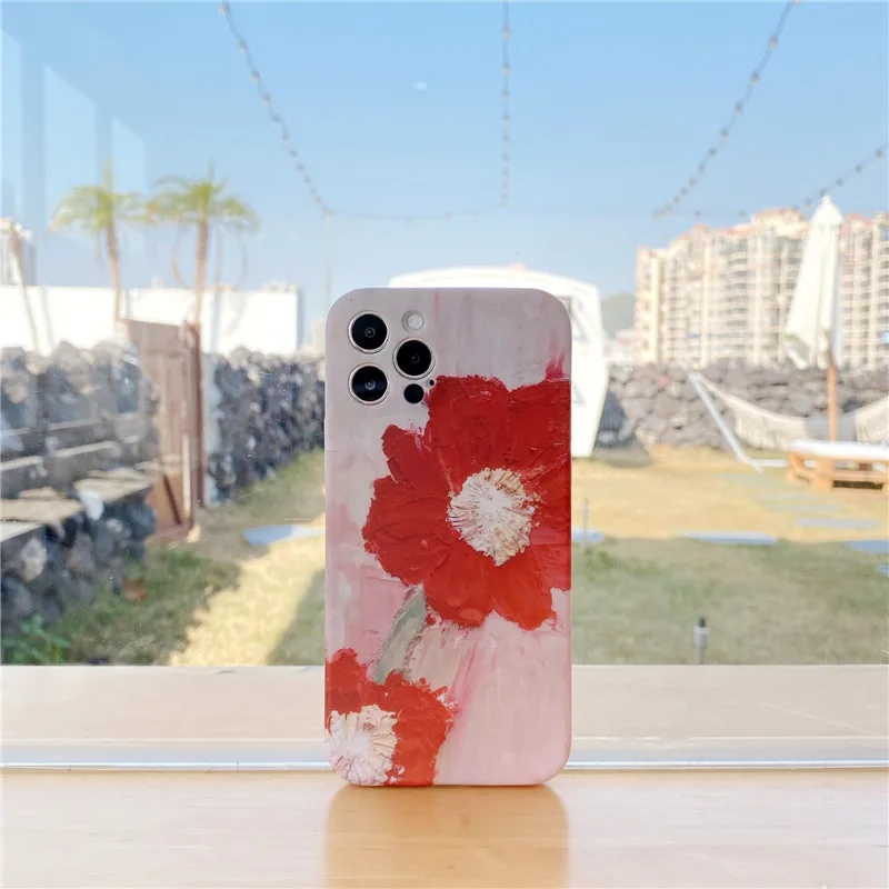 Oil painting Red Flower Matte Soft silicone Cases For iphone 12 Mini 11Pro Max X XR XS XS Max 7 8 7Plus Art Phone Cover
Oil painting Red Flower Matte Soft silicone Cases For iphone 12 Mini 11Pro Max X XR XS XS Max 7 8 7Plus Art Phone Cover