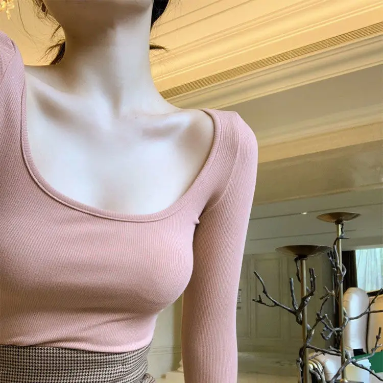 Korean Chic Basic T Shirt Women Solid Color Long Sleeve Slim Fit Tshirts Female New 2021 Casual All-match Tops Tees Camisetas
Korean Chic Basic T Shirt Women Solid Color Long Sleeve Slim Fit Tshirts Female New 2021 Casual All-match Tops Tees Camisetas
