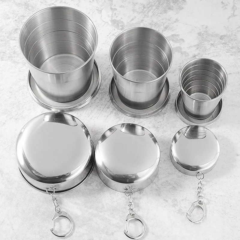 75ml 150ml 250ml Stainless Steel Telescopic Cup Folding Cup Portable Outdoor Travel Goods 1pc
75ml 150ml 250ml Stainless Steel Telescopic Cup Folding Cup Portable Outdoor Travel Goods 1pc
