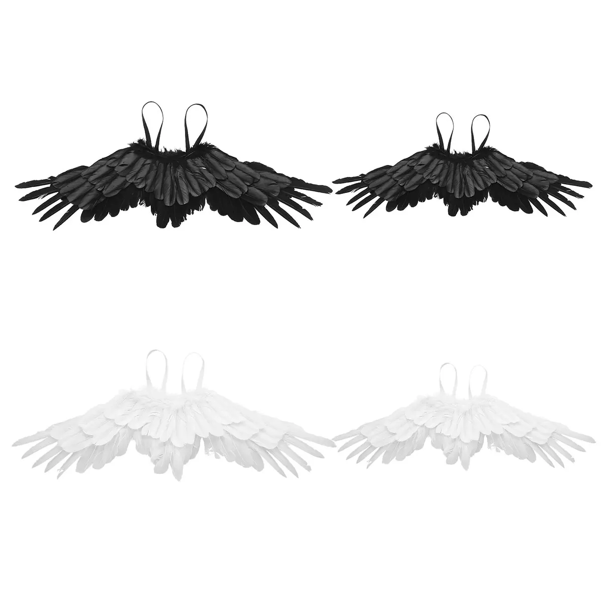 

White/Black Feather Swallow Wing Kids/Adult Dance Stage Show Masquerade Carnival Cosplay Party Costume Accessories Angel Wings