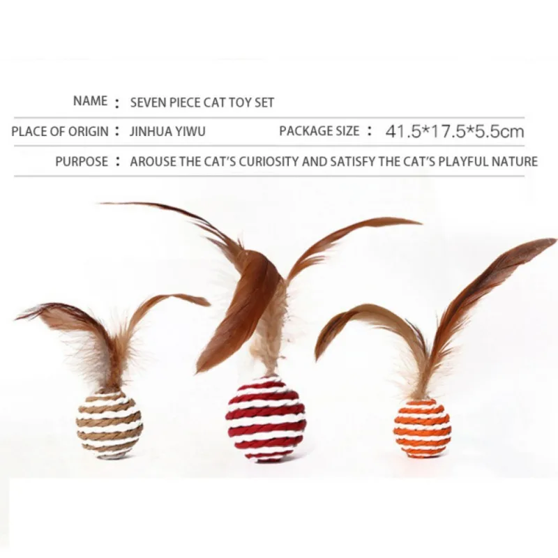 7 Pcs Pet Cat Interactive Toys Set Cat Kitties Toys Collection Bell Feather Funny Cat Bite-Resistant Molars Dogs Interactive Toy
7 Pcs Pet Cat Interactive Toys Set Cat Kitties Toys Collection Bell Feather Funny Cat Bite-Resistant Molars Dogs Interactive Toy