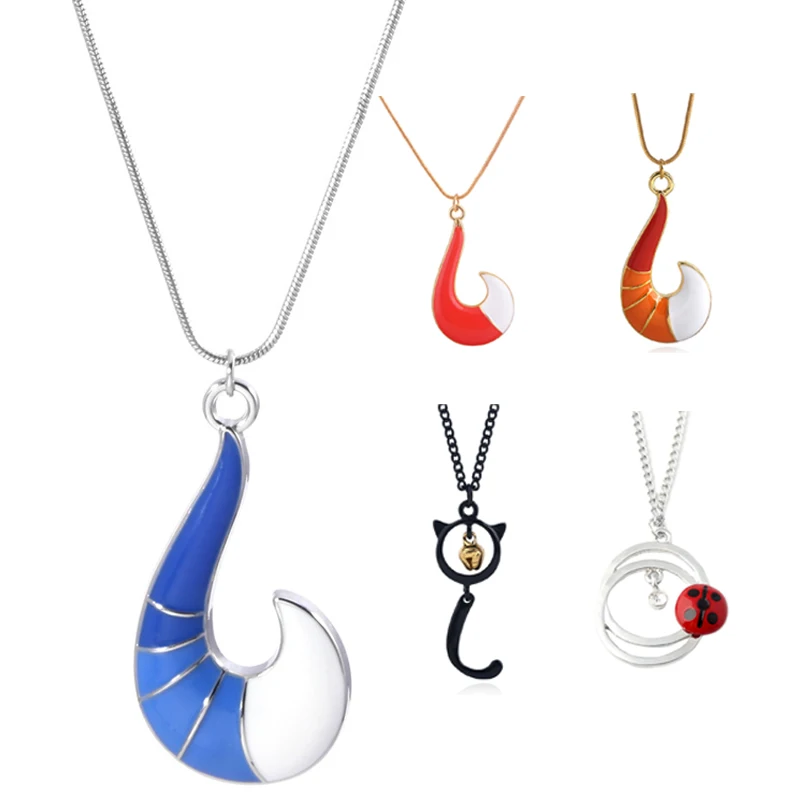 Anime Ladybug Girl Necklace Hook Conch Marina Blue and White Foxtail Pendant Gifts for Ladies Children | Украшения и аксессуары