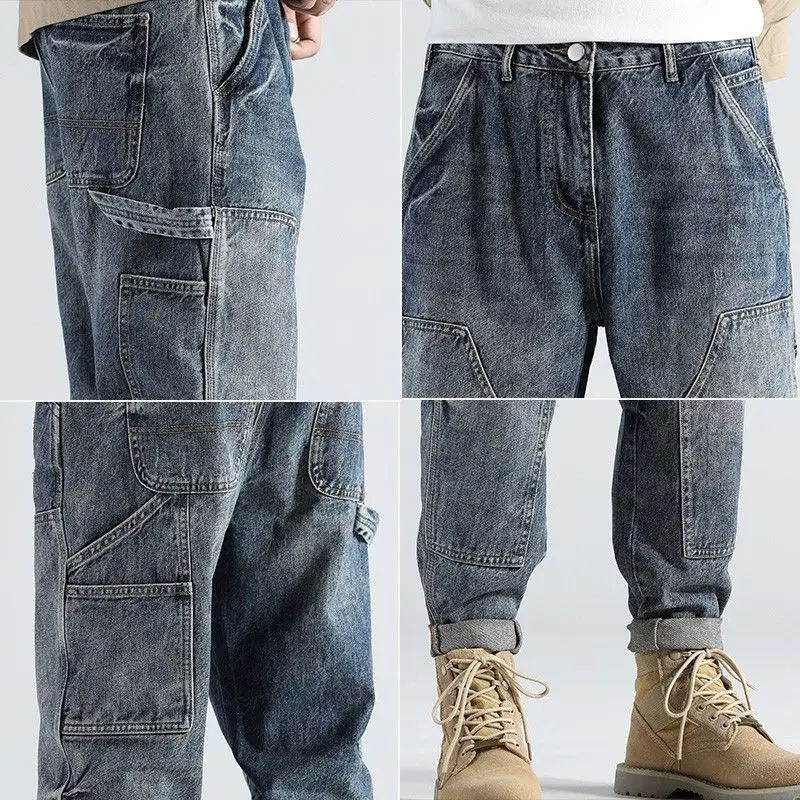 2021 Men's Jeans Straight Blue Big pocket Jeans Trousers Streetwear Men's Slim Fit Loose Casual Pencil Long Pants
2021 Men's Jeans Straight Blue Big pocket Jeans Trousers Streetwear Men's Slim Fit Loose Casual Pencil Long Pants
