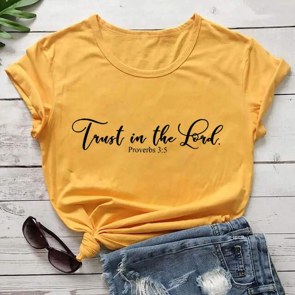 Trust In The Lord 100%Cotton Women Tshirts Christian Shirts Women's Summer Funny Casual O-Neck Short Sleeve Top Faith Tee
Trust In The Lord 100%Cotton Women Tshirts Christian Shirts Women's Summer Funny Casual O-Neck Short Sleeve Top Faith Tee