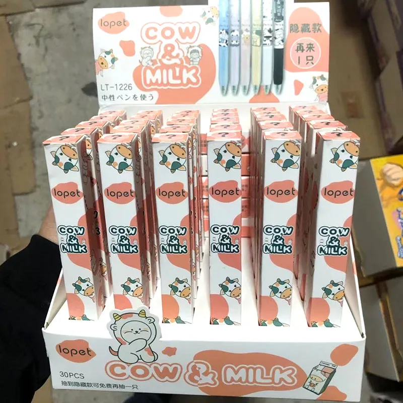 30 pcs/lot Creative Milk Cow Gel Pen Cute 0.5mm Black Ink Signature Pens Promotional Gift Stationery School Supplies
30 pcs/lot Creative Milk Cow Gel Pen Cute 0.5mm Black Ink Signature Pens Promotional Gift Stationery School Supplies
