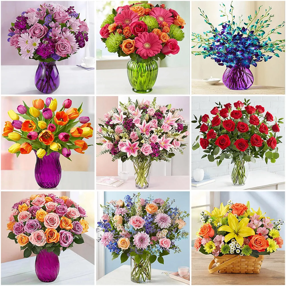 5D Diamond Painting Cross Stitch DIY Full Round Drill Fresh Flower Diamond Embroidery Mosaic Wall Painting Art Gift Home Decor 
5D Diamond Painting Cross Stitch DIY Full Round Drill Fresh Flower Diamond Embroidery Mosaic Wall Painting Art Gift Home Decor