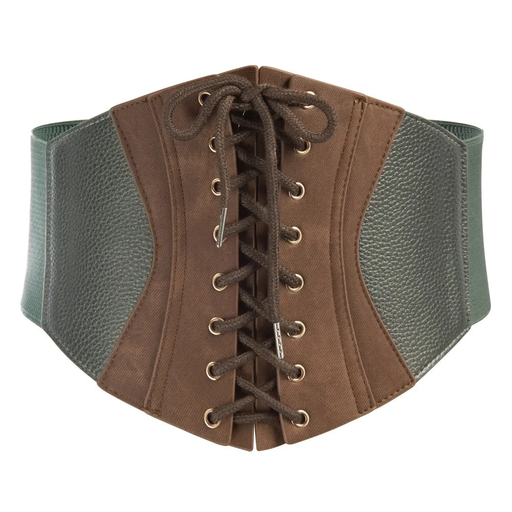 Women Renaissance Lace-up Front Cincher Wide Polyurethane Leather Waistband Retro Punk Gothic Girls Metal Buckle Stretchy Waist
Women Renaissance Lace-up Front Cincher Wide Polyurethane Leather Waistband Retro Punk Gothic Girls Metal Buckle Stretchy Waist