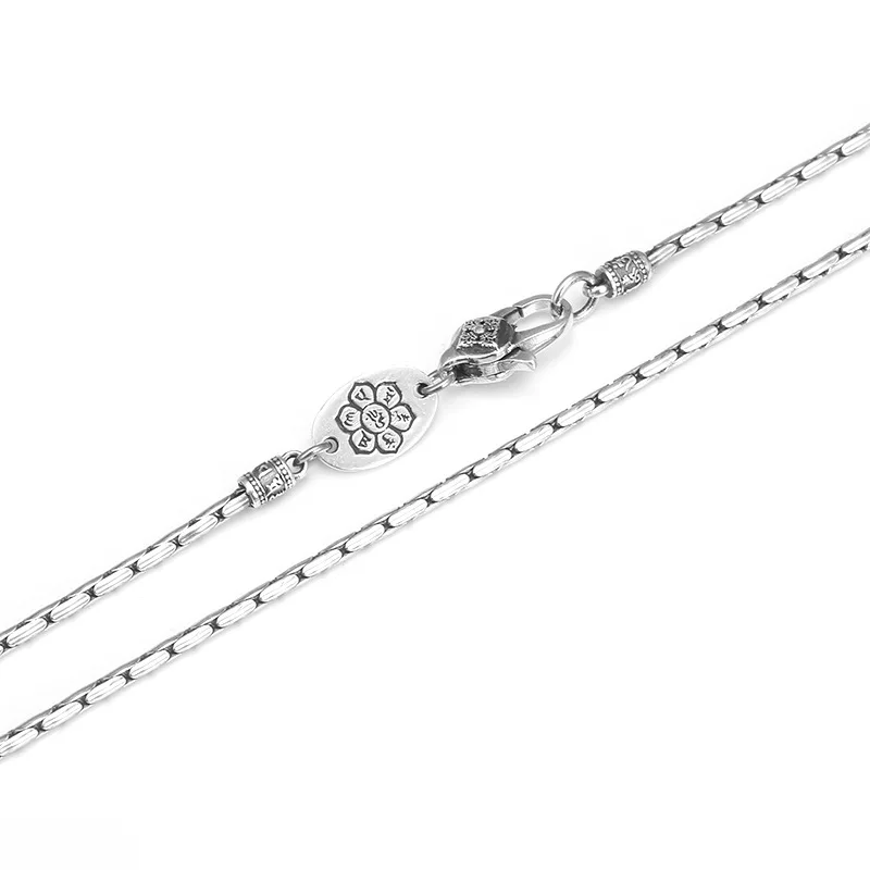 BOCAI S925 Sterling Silver Necklace Vajra Pestle Six Syllable Mantra 1.5mm Bamboo Joint-Chain Men's Pure Argentum Charm Jewelry
BOCAI S925 Sterling Silver Necklace Vajra Pestle Six Syllable Mantra 1.5mm Bamboo Joint-Chain Men's Pure Argentum Charm Jewelry