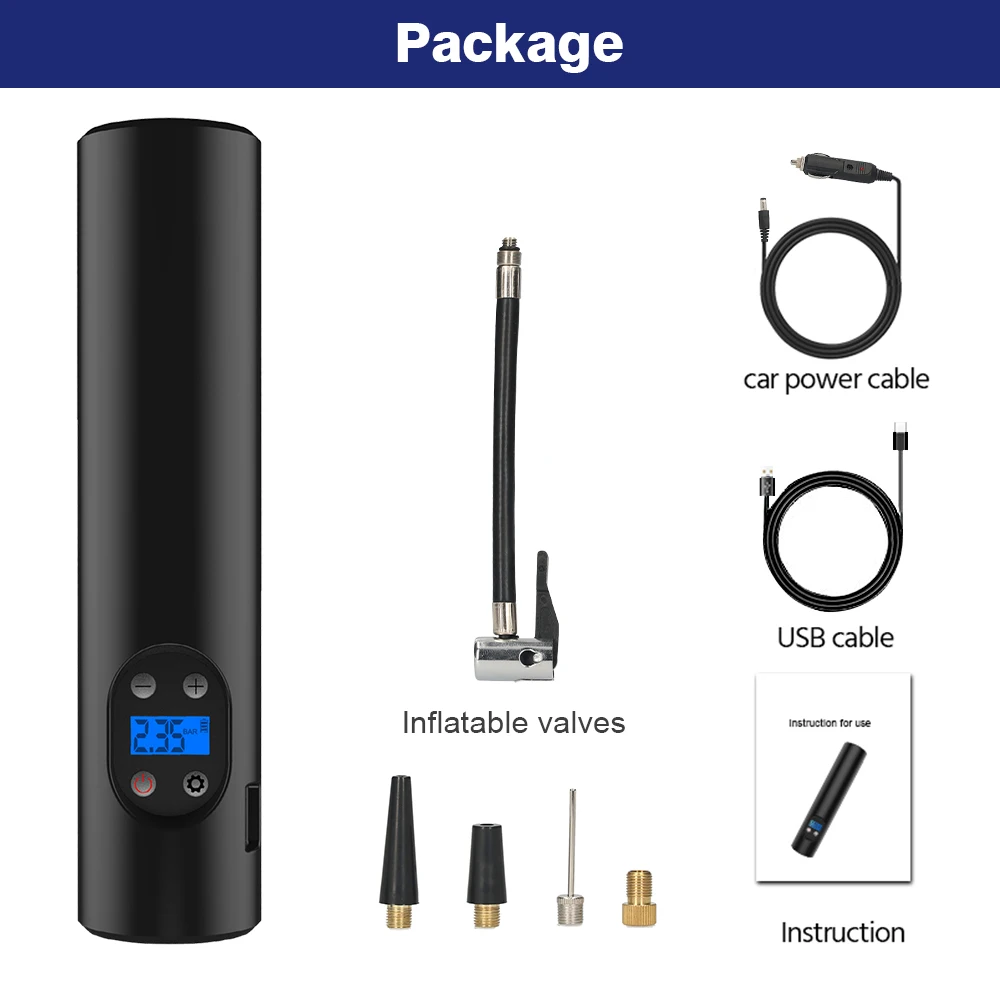 Tire Air Pump with LED Digital Screen 150 PSI Wireless Rechargeable Air Compressor 12V Tire Inflator with Preset Pressure
Tire Air Pump with LED Digital Screen 150 PSI Wireless Rechargeable Air Compressor 12V Tire Inflator with Preset Pressure