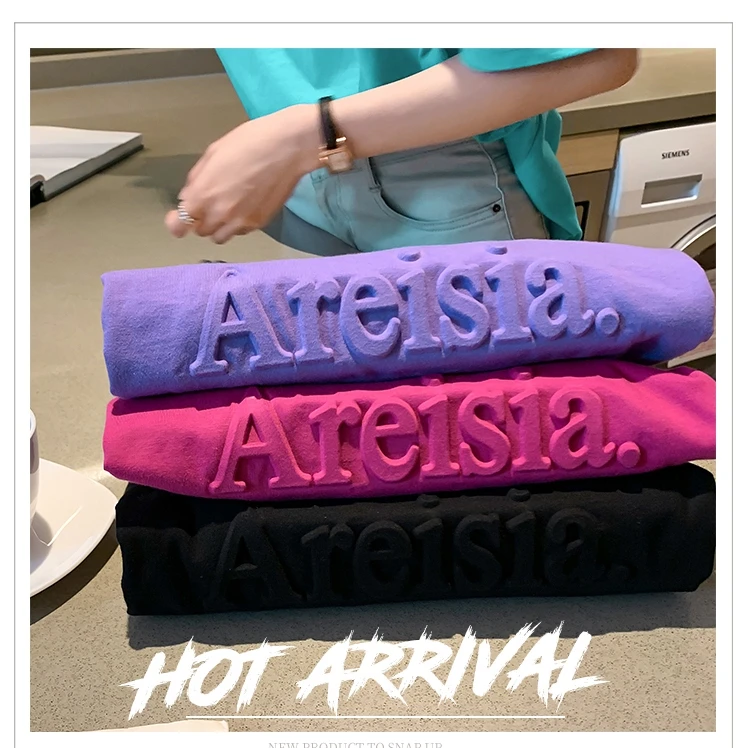 New summer women Three-dimensional letters Bump printing O-neck casual loose short-sleeve cotton T-shirt tops
New summer women Three-dimensional letters Bump printing O-neck casual loose short-sleeve cotton T-shirt tops
