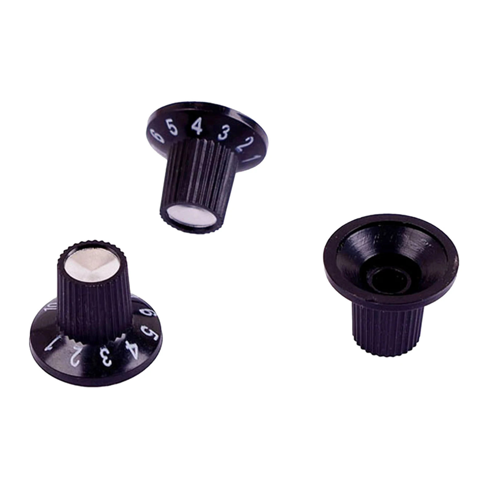Black with Silver Top Hat Electric Guitar Knobs For Electric Guitar Bass
Black with Silver Top Hat Electric Guitar Knobs For Electric Guitar Bass