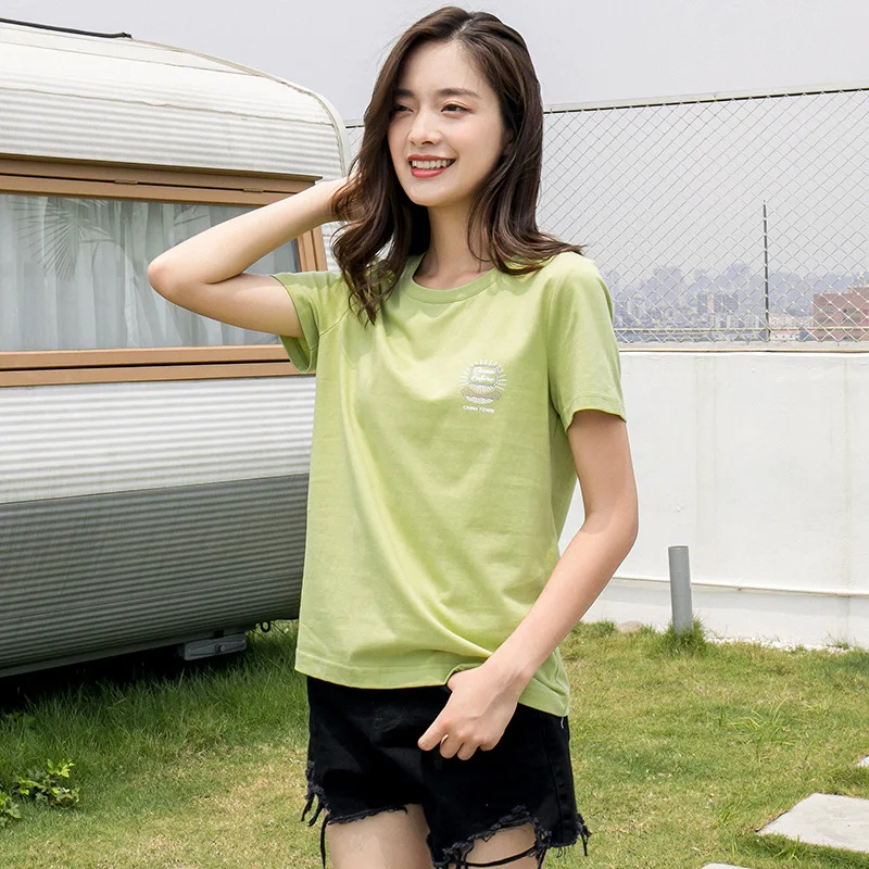 Пуловер с рукавом средней длины, свободная хлопковая Футболка с принтом для отдыха, Новинка лета 2021, 2195-666 
Пуловер с рукавом средней длины, свободная хлопковая Футболка с принтом для отдыха, Новинка лета 2021, 2195-666