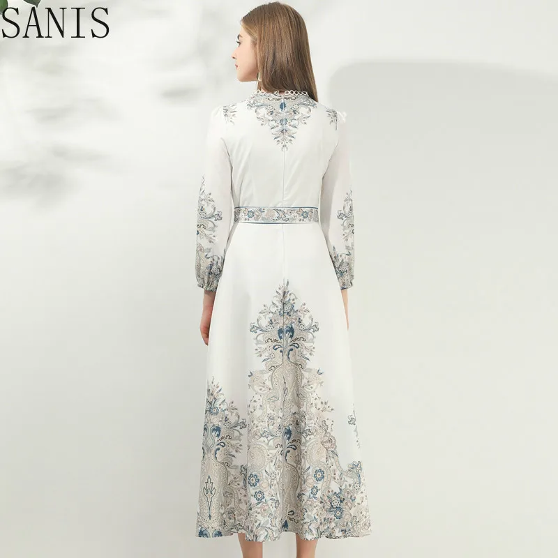 MoaaYina Fashion Designer dress Spring Autumn Women Lace up Dress Floral-Print Vacation Dresses
MoaaYina Fashion Designer dress Spring Autumn Women Lace up Dress Floral-Print Vacation Dresses