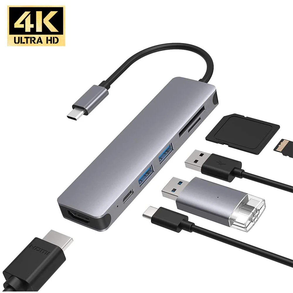 USB C HUB Type-C HUB Multi USB 4K HDMI-compatible USB C 3.0 SD/TF Card Reader Splitter PD for MacBook Pro/Air/Nintendo Switch
USB C HUB Type-C HUB Multi USB 4K HDMI-compatible USB C 3.0 SD/TF Card Reader Splitter PD for MacBook Pro/Air/Nintendo Switch