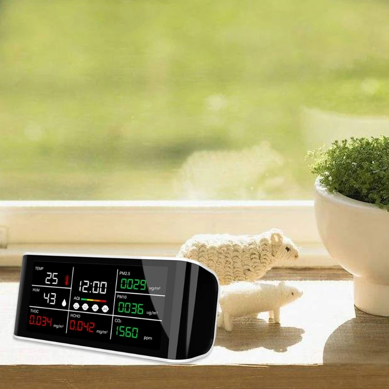 DM69 CO2 Meter Carbon Dioxide PM2.5 PM10 HCHO TOVC Temperature Humidity Infrared NDIR Detector Air Quality Analyzer
DM69 CO2 Meter Carbon Dioxide PM2.5 PM10 HCHO TOVC Temperature Humidity Infrared NDIR Detector Air Quality Analyzer