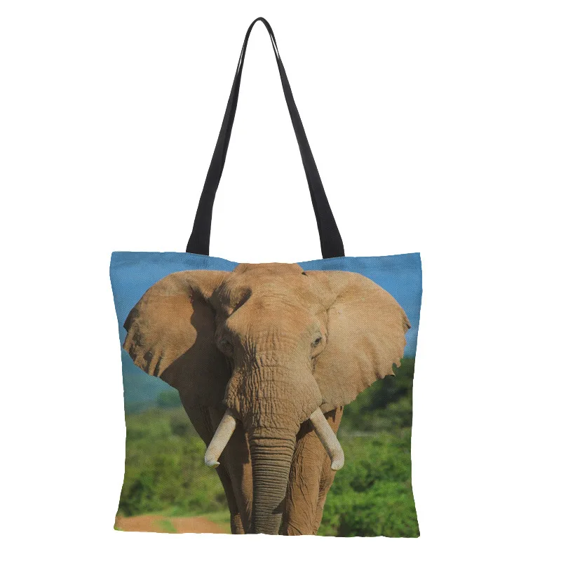 Saco de compras para elefante africano bolsa de ombro de lona de moda bolsa de senhora, pode ser personalizada
Saco de compras para elefante africano bolsa de ombro de lona de moda bolsa de senhora, pode ser personalizada