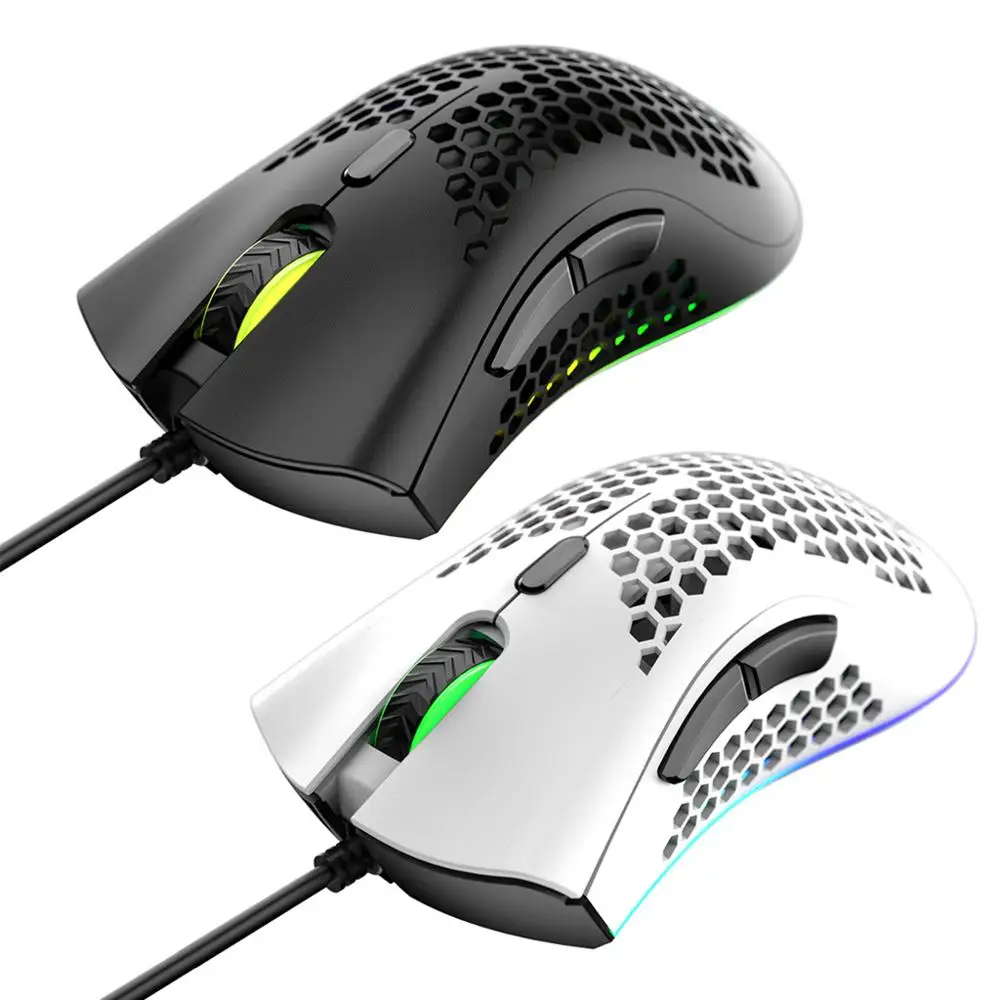 

Легкая игровая мышь M7 с сотовым корпусом, эргономичная мышь с мягким веревочным кабелем для компьютера, геймера, периферийного компьютера
