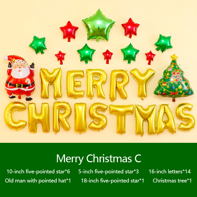 1Set Christmas Balloon New Year Mall Decoration 16 Inch Letter Aluminum Film Combination Package Santa Claus Elk Gifts
1Set Christmas Balloon New Year Mall Decoration 16 Inch Letter Aluminum Film Combination Package Santa Claus Elk Gifts