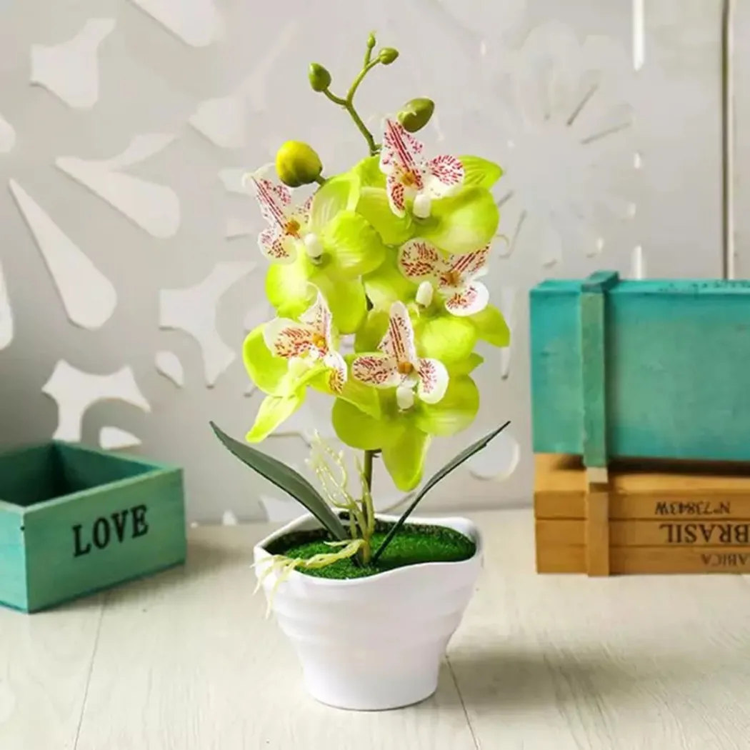 1Pc Artificial Fake Butterfly Orchid Plant Bonsai Fake Simulation Flower With Pot For Home Desktop Garden Wedding Decoration
1Pc Artificial Fake Butterfly Orchid Plant Bonsai Fake Simulation Flower With Pot For Home Desktop Garden Wedding Decoration