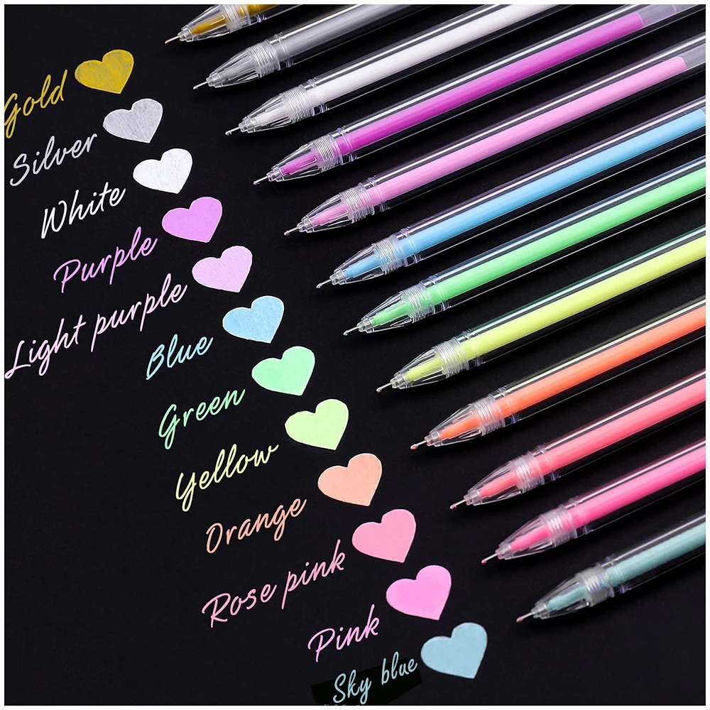 12 Colors Highlight Color Pen 0.5mm Extra Fine Point Flash Ballpint Gel Pen Shinning Refill Fluorescent Drawing Student Graffiti
12 Colors Highlight Color Pen 0.5mm Extra Fine Point Flash Ballpint Gel Pen Shinning Refill Fluorescent Drawing Student Graffiti