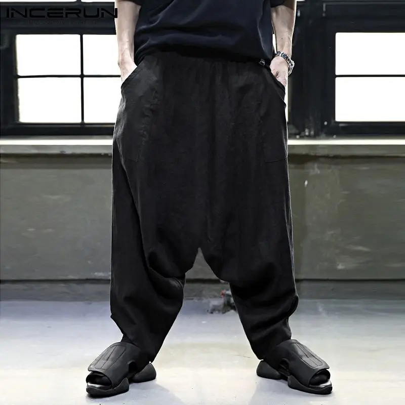 Men Casual Pants Joggers Solid Color Elastic Waist 2021 Loose Streetwear Vintage Drop Crotch Trousers Cotton Pantalon INCERUN
Men Casual Pants Joggers Solid Color Elastic Waist 2021 Loose Streetwear Vintage Drop Crotch Trousers Cotton Pantalon INCERUN
