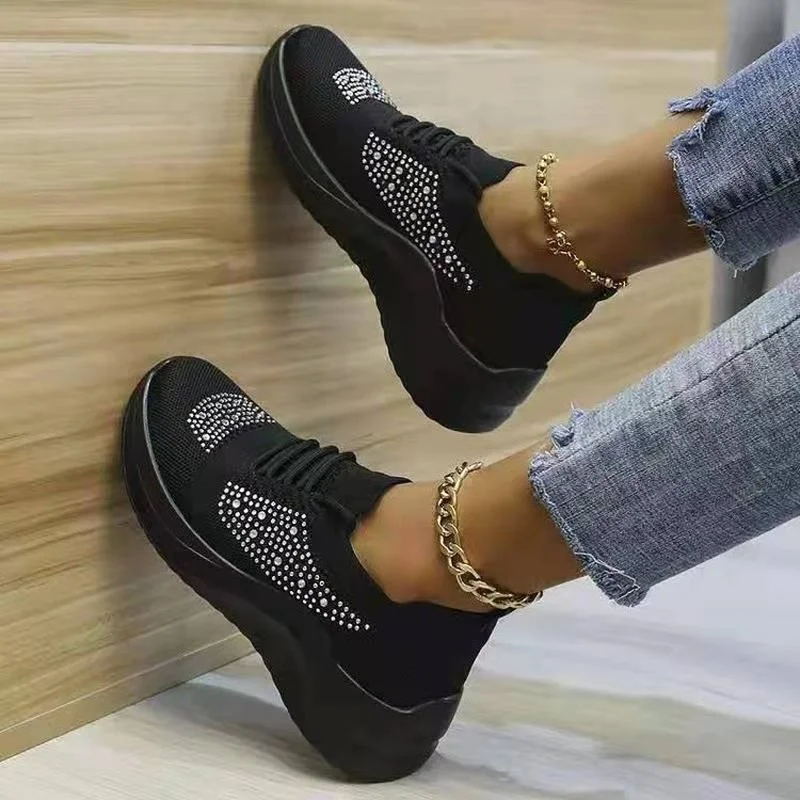 Fashion Women's Summer Autumn Rhinestone Lace-up Breathable Casual Sports Shoes Female Outdoor Platform Shoes Large Size 36-43
Fashion Women's Summer Autumn Rhinestone Lace-up Breathable Casual Sports Shoes Female Outdoor Platform Shoes Large Size 36-43