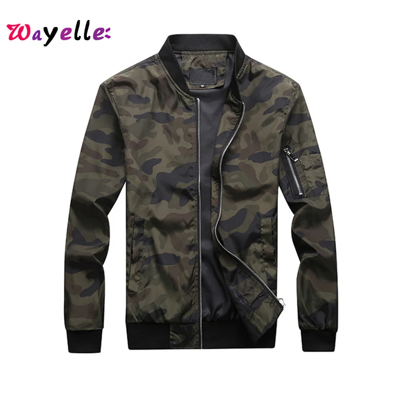 Фото Новинка 2019 осенние мужские камуфляжные военные куртки пальто куртка бомбер