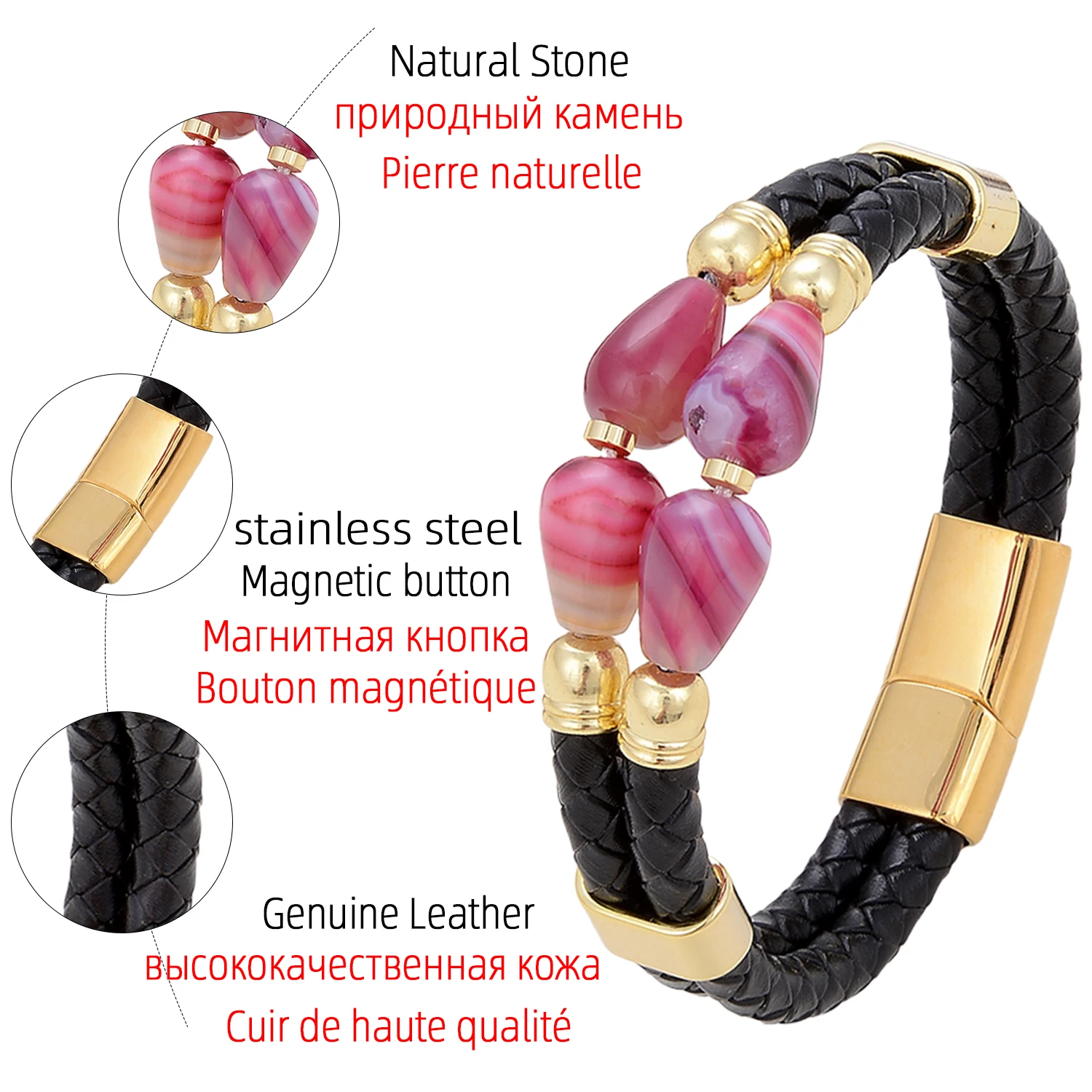 New Water Drop Shape Stone Bracelet & Bangles Multilayer Leather Designer Chrams Bracelets For Women Mens Jewelry Gift
New Water Drop Shape Stone Bracelet & Bangles Multilayer Leather Designer Chrams Bracelets For Women Mens Jewelry Gift