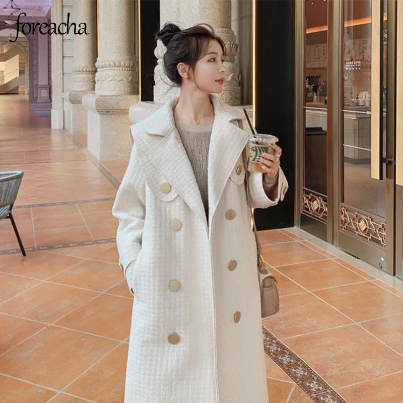 foreacha Korean 2021 autumn and winter mid length plaid white woolen coat slim fit navy collar belt woolen coat customized coat
foreacha Korean 2021 autumn and winter mid length plaid white woolen coat slim fit navy collar belt woolen coat customized coat