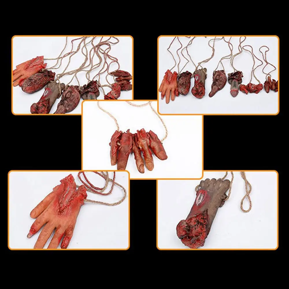 Halloween Horror Props Bloody Hand Haunted House Party Decoration Scary Fake Hand Finger Leg Foot Brain Heart Halloween Supplies
Halloween Horror Props Bloody Hand Haunted House Party Decoration Scary Fake Hand Finger Leg Foot Brain Heart Halloween Supplies