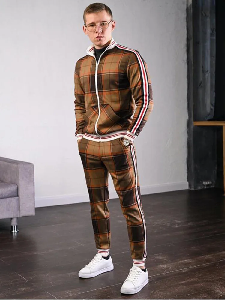 2020 Autumn Winter New Trend Lattice Fitness Sports Jogging Suit Nen Gyms Fitness Fashion Stand-up Collar Zipper Sportswear Suit 
2020 Autumn Winter New Trend Lattice Fitness Sports Jogging Suit Nen Gyms Fitness Fashion Stand-up Collar Zipper Sportswear Suit