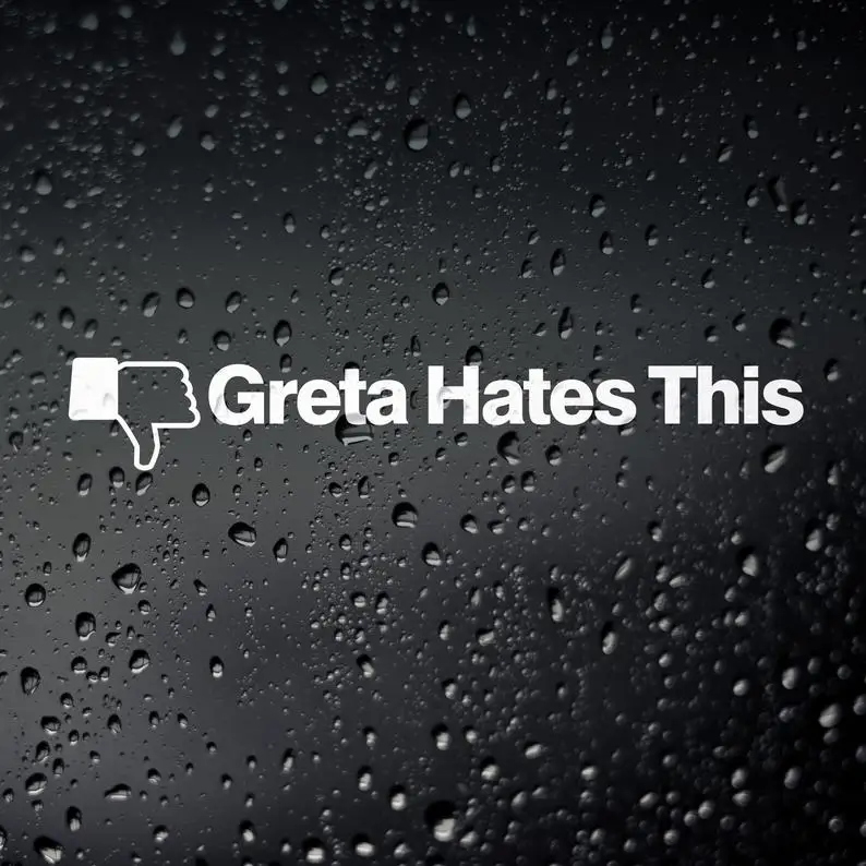 Черно-белая наклейка с надписью Greta означает этот текст для автомобиля простой