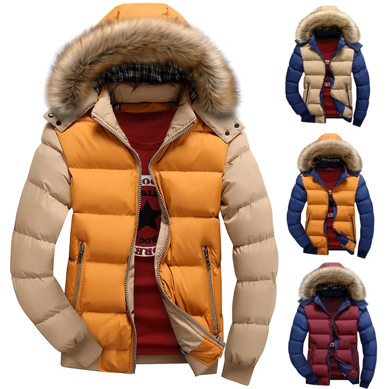 Men Down Jacket Winter New Male Casual Hooded Outwears Coat Warm Fur Parka Overcoat Men's Solid Thick Fleece Zipper Jackets 2020
Men Down Jacket Winter New Male Casual Hooded Outwears Coat Warm Fur Parka Overcoat Men's Solid Thick Fleece Zipper Jackets 2020
