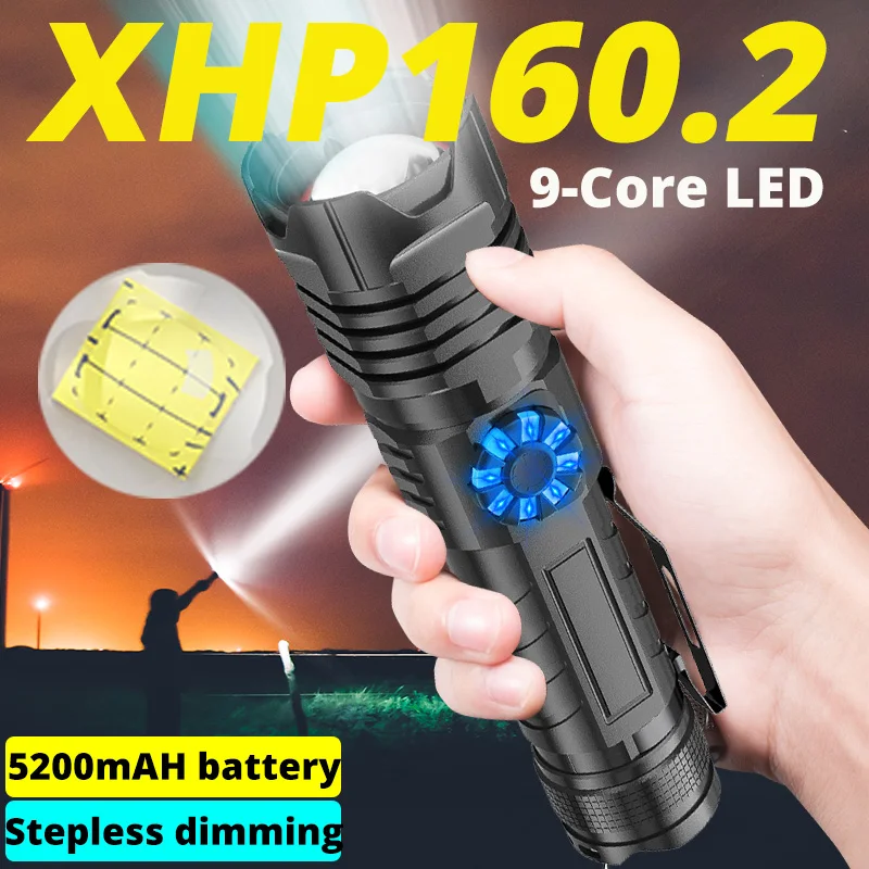Фонарь XHP160.2, 9 ядер, 5000 мА · ч, мощный светодиодный светильник онарик, USB, перезаряжаемый, XHP50.2, фонарик с зумом, тактическая вспышка от аккумул... 
Фонарь XHP160.2, 9 ядер, 5000 мА · ч, мощный светодиодный светильник онарик, USB, перезаряжаемый, XHP50.2, фонарик с зумом, тактическая вспышка от аккумул...