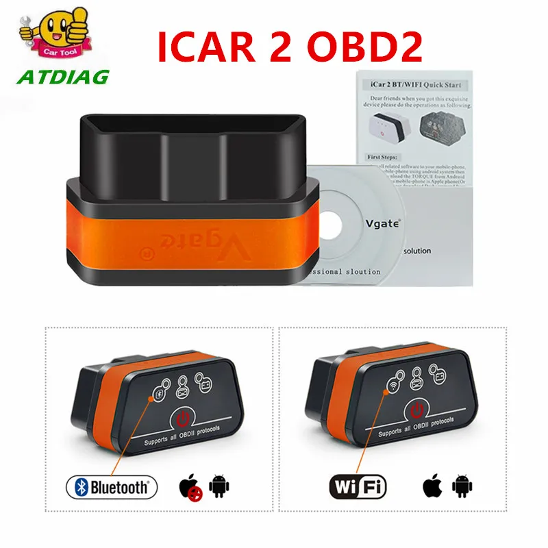 Vgate icar2 Bluetooth OBD2 Diagnostic tool ELM327 Bluetooth OBD 2 Scanner Mini ELM327 for Android/PC Code Reader
Vgate icar2 Bluetooth OBD2 Diagnostic tool ELM327 Bluetooth OBD 2 Scanner Mini ELM327 for Android/PC Code Reader