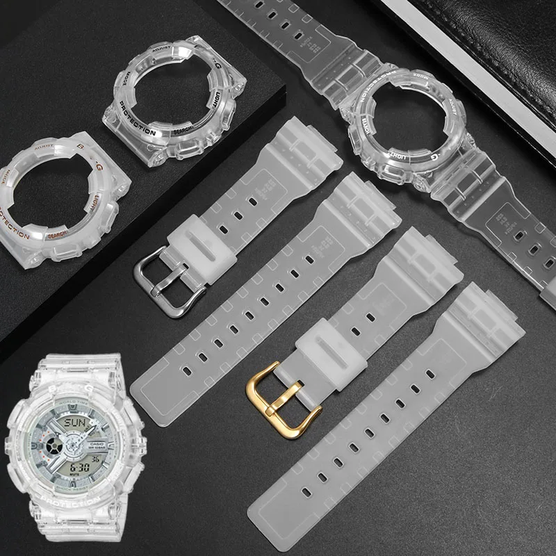 Wristwatch Strap Replacement For Casio Baby-G BA-110 111 112 120 130 Rapo Transparent Watch case women Silicone Sport Watchband
Wristwatch Strap Replacement For Casio Baby-G BA-110 111 112 120 130 Rapo Transparent Watch case women Silicone Sport Watchband