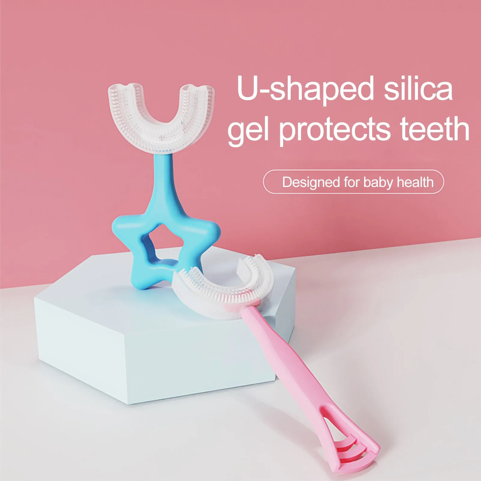 Children Infant Toothbrush 360 Degree U-shaped Mouth-Cleaning Silicone Clean Brushing Kids Teeth Dental Care Hand-Held Version
Children Infant Toothbrush 360 Degree U-shaped Mouth-Cleaning Silicone Clean Brushing Kids Teeth Dental Care Hand-Held Version