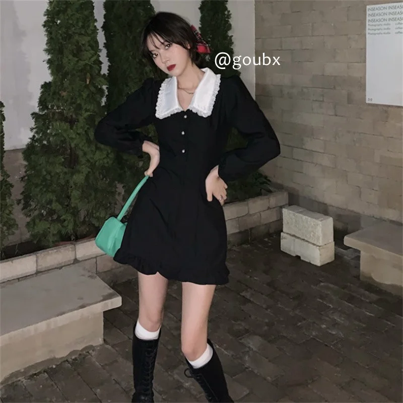 CMAZ Black Doll Collar Long-Sleeved Dress for Women 2021 New Autumn French Style High Sense Small Slimming Dress
CMAZ Black Doll Collar Long-Sleeved Dress for Women 2021 New Autumn French Style High Sense Small Slimming Dress
