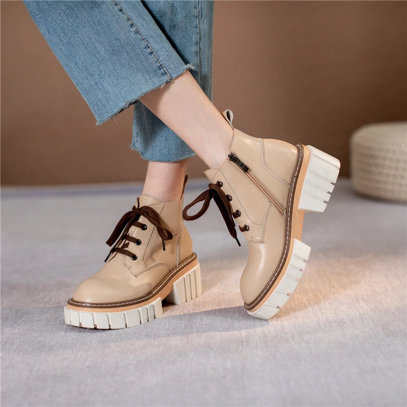 FEDONAS Autumn Winter Ankle Boots For Women Top Quality Genuine Leather Street Style Fashion Thick Heels Cross-Tied Shoes Woman
FEDONAS Autumn Winter Ankle Boots For Women Top Quality Genuine Leather Street Style Fashion Thick Heels Cross-Tied Shoes Woman