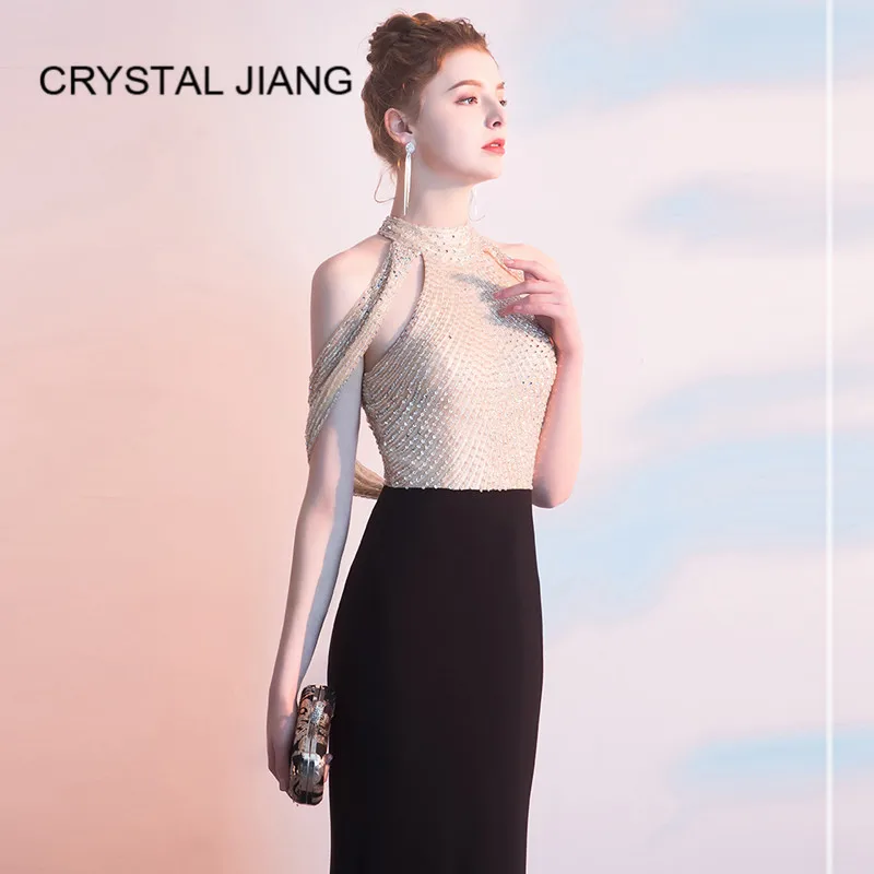 Sexy Beaded Balck Mermaid Prom Dresses Sleeveless High Neck Crystal Long Prom Gowns vestidos de gala
Sexy Beaded Balck Mermaid Prom Dresses Sleeveless High Neck Crystal Long Prom Gowns vestidos de gala