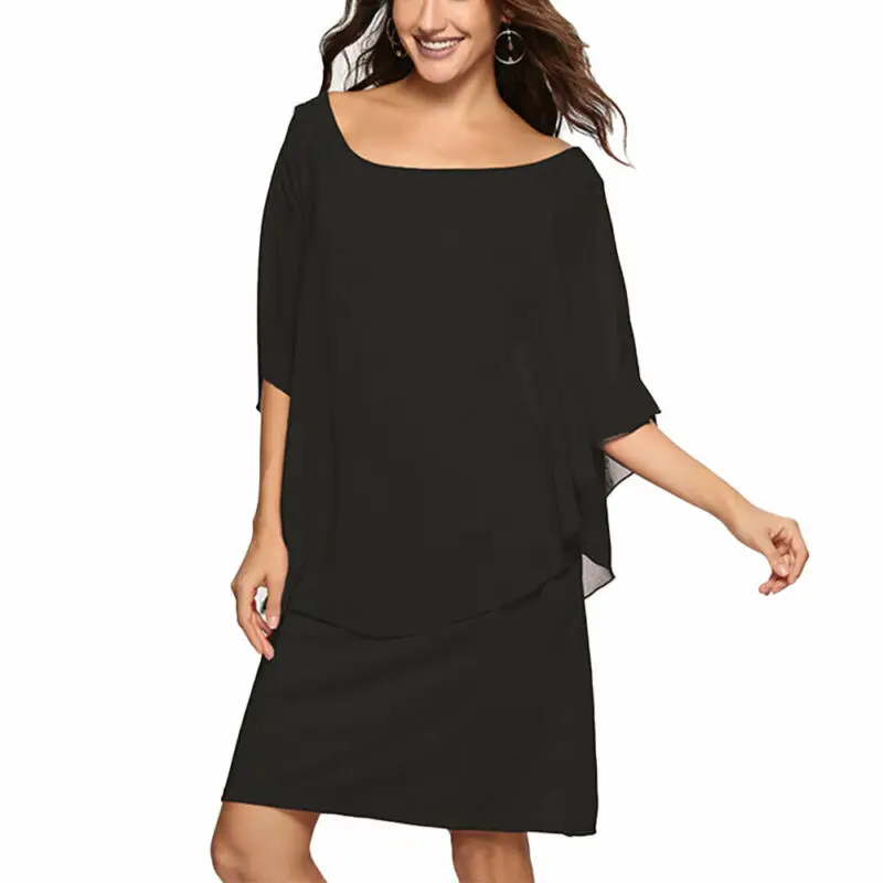 Womens Summer Fake Two Chiffon Dress Ladies Evening Party Midi Dress Size 8-16 
Womens Summer Fake Two Chiffon Dress Ladies Evening Party Midi Dress Size 8-16